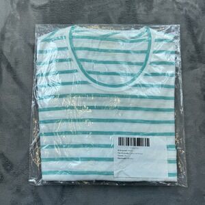 Bonobos Shirt Mens XL White Green Striped Crewneck Casual Short Sleeve Tee